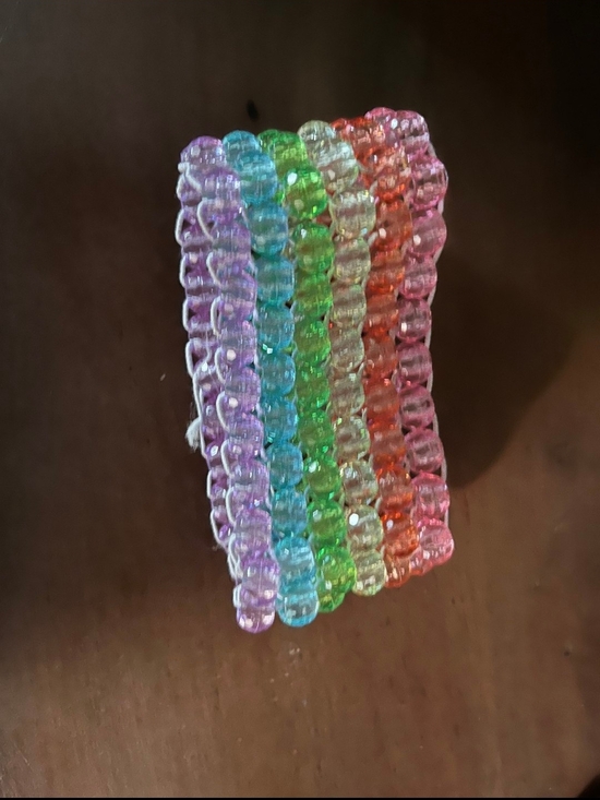 Handmade Designs by Irie Other - Handmade Clear Beaded Rainbow Stretch Bracelet